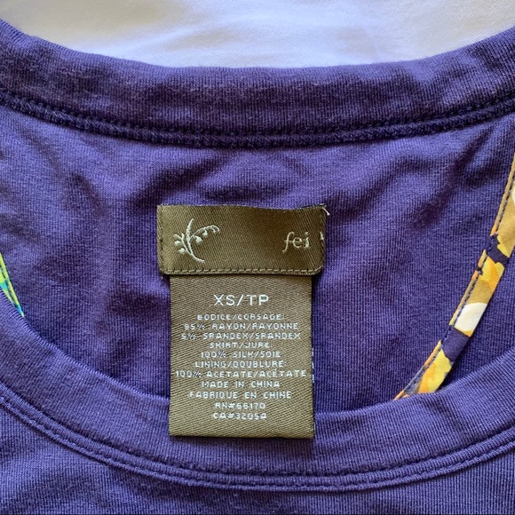 Navy & Floral A Line Tank Dress Anthropologie XS - Picture 5 of 5